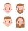 Male Heads Shaved and Bearded with Hairstyles Set