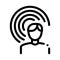 Male Hearing Icon Vector Outline Illustration