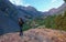 A male hiker in Lundy Canyon