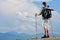 Male hiker standing on a mountain top