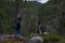 Male hiking in the forests of Begna Valley, Valdres, Norway