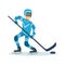 Male hockey player character, active sport lifestyle vector Illustration