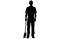 male House keeper silhouette, Man cleaning the floor