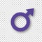 Male icon, gender sign on transparent background. Men gender sign for Illustration relationship between men and other gender.