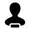 Male icon vector delete user person profile avatar with minus symbol in flat color glyph pictogram