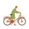 Male Indian with bicycle flat color vector faceless character