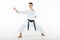 male karate fighter standing in pose