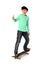 Male kid with a skateboard