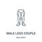 male legs couple icon vector from body parts collection. Thin line male legs couple outline icon vector illustration