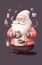 male man holiday merry home celebrate claus mug cute christmas santa. Generative AI.