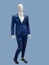 Male mannequins dressed in blue suit