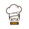 male master chef character cartoon art logo icon