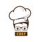 male master chef character cartoon art logo icon