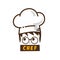 male master chef character cartoon art logo icon