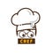 male master chef character cartoon art logo icon