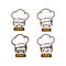 male master chef character cartoon art logo icon set