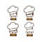 male master chef character cartoon art logo icon set