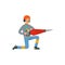 Male miner worker in uniform holding jackhammer, professional miner at work, coal mining industry vector Illustration