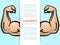 Male muscle arms banner template