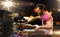 Male musician playing cymbals at music concert