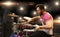 Male musician playing cymbals at music concert