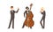 Male Musicians of Symphonic Orchestra Playing Various Musical Instruments Vector Set