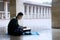 Male muslim reads Quran in Istiqlal mosque
