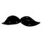 Male mustache vector element on white background.