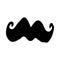 Male mustache vector element on white background.