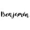 Male name - Benjamin. Lettering design. Handwritten typography.