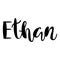 Male name - Ethan. Lettering design. Handwritten typography. Vector