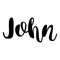Male name - John. Lettering design. Handwritten typography. Vector