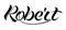 Male name `Robert`, hand written in modern lettering style.