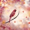 Male Northern Cardinal on autumn background