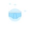 Male Panties Flat Vector Illustration, Icon. Light Blue Monochrome Design. Editable Stroke