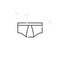 Male Panties Vector Line Icon, Symbol, Pictogram, Sign. Light Abstract Geometric Background. Editable Stroke