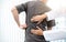 Male patients consulted physiotherapists with Low back pain for examination and treatment. Rehabilitation physiotherapy concept