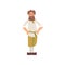 Male Peasant, Medieval Historical Cartoon Character in Traditional Costume Vector Illustration