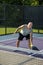 Male Pickleball Player Returns Volley