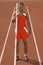 Male Pole Vaulter Holding Pole