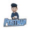 Male Postman Color Logo Illustration Design