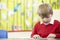 Male Pupil Reading Book At Table