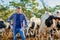 Male rancher in a farm.