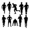Male Running Sport Activity Silhouettes