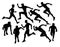 Male Running Sport Activity Silhouettes