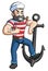 Male Sailor Captain Color Illustration Design