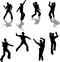 Male Salsa Dancer Silhouettes