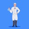 Male scientist holding test tube man laboratory technician in white uniform medical worker professional occupation