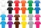 Male shirts template in many colors