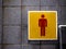 Male sign at a public toilet